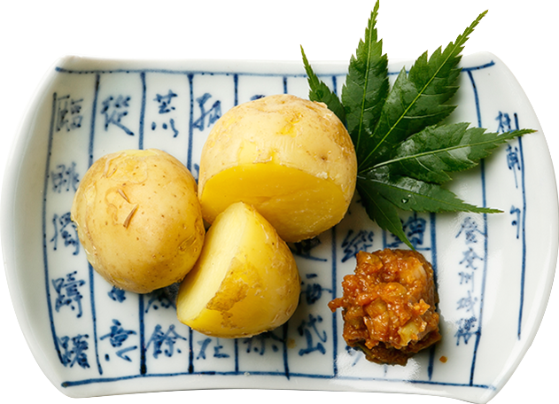 治助芋 ネギ味噌を添えて